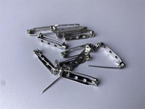 Brochenål - sølv look, 2 stk.