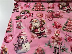 French terry - pink christmas