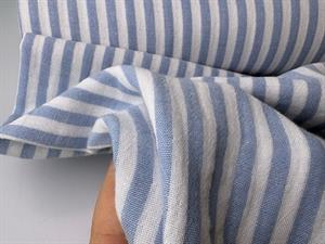 Double gauze - klassiske striber i lysblå/ hvid