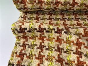 Heavy knitted wool - terracotta & neon