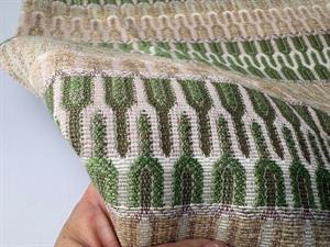 Møbelstof - virkelig flot vævet i grøn/ beige/ rosa