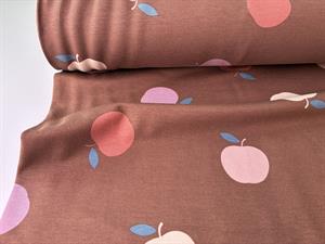 French terry - apples brown