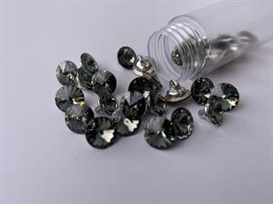 Simili øjeknap - gennemsigtig grå, 10mm