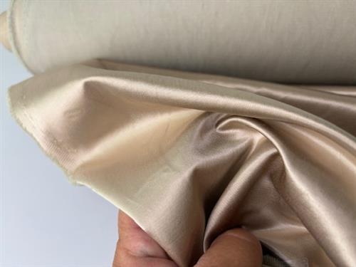 Bomuldssatin med pl - beige