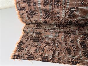 Brokade - jacquardvævet bomuld i lys fersken