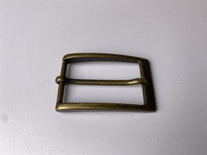 Bæltespænde - antik messing, 49 mm