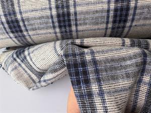 Fastvævet hør - luksus tern med blå striber