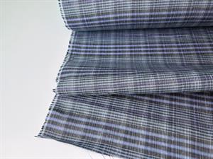 Fastvævet hør - checks blue mix