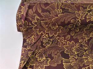 Patchwork stof - Burgundy / Gold Crown & Vine