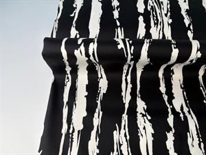 Fastvævet bomuld med stræk - art stripes black/white
