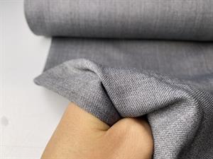 Buksestof - krølfri i mellemgrå meleret