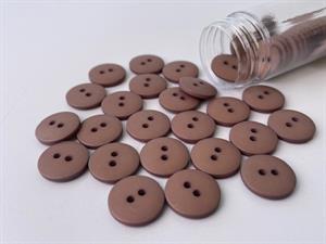 Knap - klassisk, mat og rose mauve, 15 mm