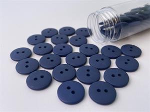 Knap - klassisk, mat og navy, 15 mm