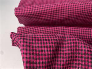 Fastvævet bomuld - vichy checks pink / black