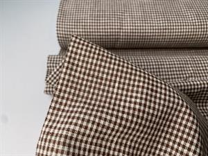 Fastvævet bomuld - vichy checks brown / white