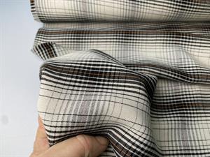 Fastvævet buksestof - lækkert design med fine tern