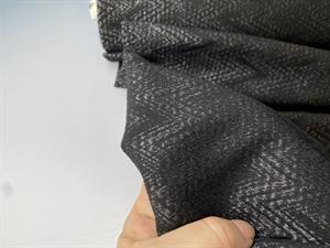 Bengalin lignende buksestof - silver / black zig zag