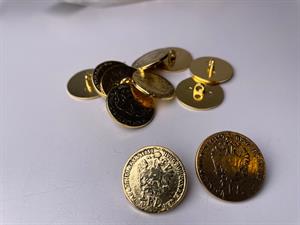 Metal knap - flot guld, 23 mm