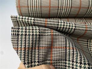 Bengalin lignende buksestof - cool tern i brun og grøn