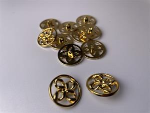 Metal knap - flot guld blomst ca. 23 mm