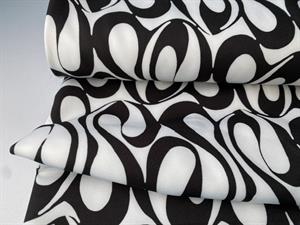 Bengalin lignende buksestof - black / white swirl
