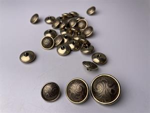 Metal knap - flot antik messing, 28 mm