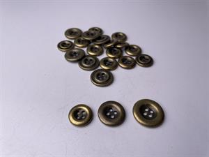 Metal knap - flot antik messing, 20 mm
