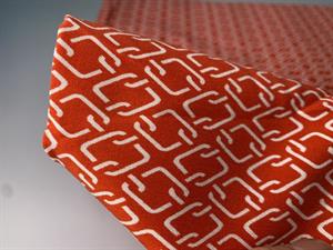 Bengalin lignende buksestof - chain look på orangerød bund