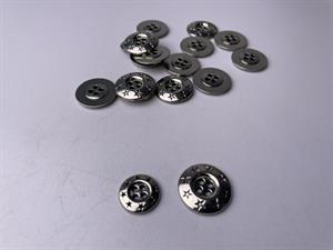 Metal knap - blank med stjerner, 15 mm