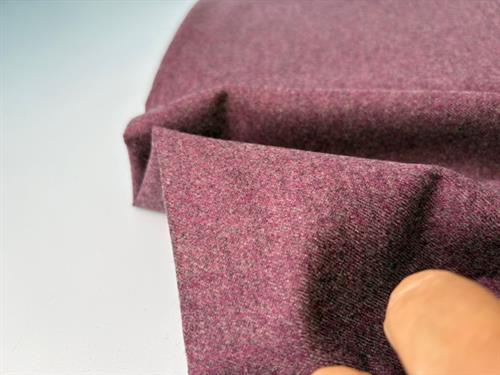 Beklædningsuld - flannel i dark berry melange
