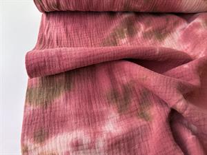 Dobbelt gauze - tie dye blush / brown