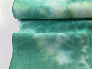 Hør / viscose - tie dye turquoise