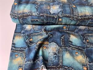 Bomuldsjersey - vintage wash jeans