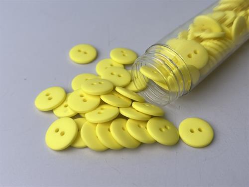 Knap - klassisk, mat og klar gul, 15 mm