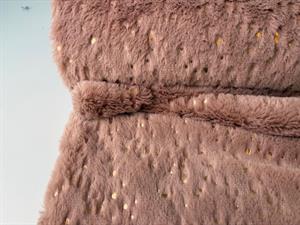 Fake fur - superblød gammelrosa med rosegold folie