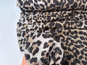 Viscosejersey - leopard print i kolde toner 