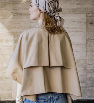 Fastvævet bomuld - trench coat beige