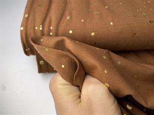 Bomuldsjersey - milk chocolate gold foil