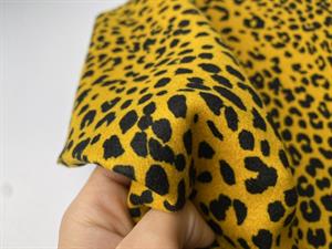 Fleece / vinterjersey - flot leo i mørk okker og sort