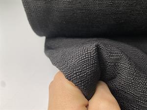 Møbelstof - lækker struktur i blank sort, 270 cm bred