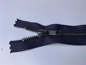 Lynlås - ikke delbar, marineblå med metaltænder, 22 cm