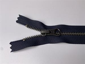 Lynlås - ikke delbar, marineblå med metaltænder, 13 cm