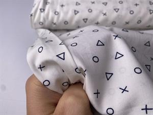 Fastvævet bomuldspoplin - fine tegn