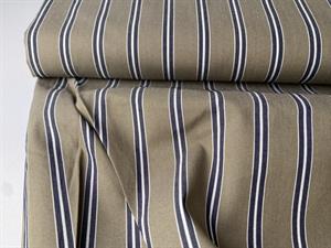 Fastvævet bomuldspoplin med stræk - fine striber