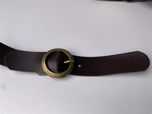 Spænde - lukkesystem i mørkebrunt læder look