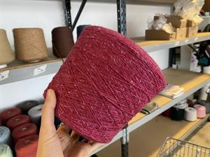 Garn i uldmix - hel cone som foto, pink