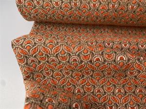 Jacquardvævet uld look- eksklusivt look i orange toner