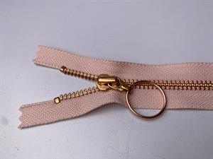 Lynlås - ikke delbar, pudder med metaltænder, 13 cm