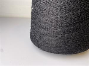 Garn i 100% uld - hel cone som foto, tynd i charcoal marl