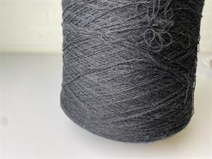 Garn i 100% uld - hel cone som foto, tynd i mørk koksgrå
